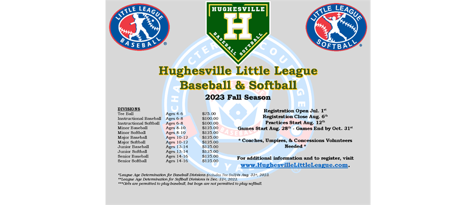 2023 FALL SEASON REGISTRATION OPEN NOW