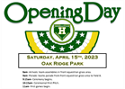 Opening Day Event Saturday, April 15th, 2023